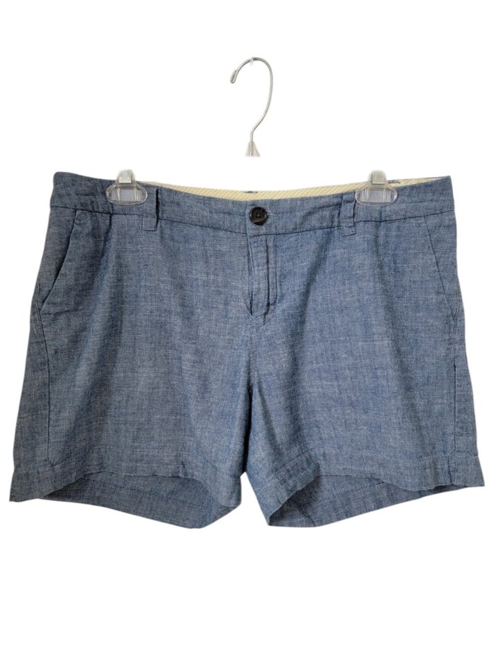 Merona Size 6 Chambray Blue Chino Shorts, Gently Used Condition